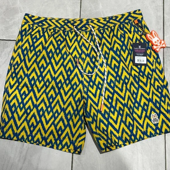 NWT $95 Psycho Bunny Board Shorts/Swim Trunks Size Large